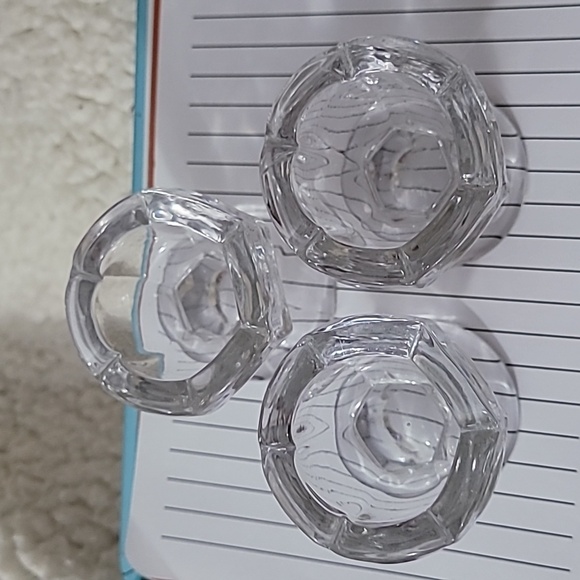 Vintage Set of 3 Heisey Plain Panel Recessed Salt Dips - Picture 5 of 15